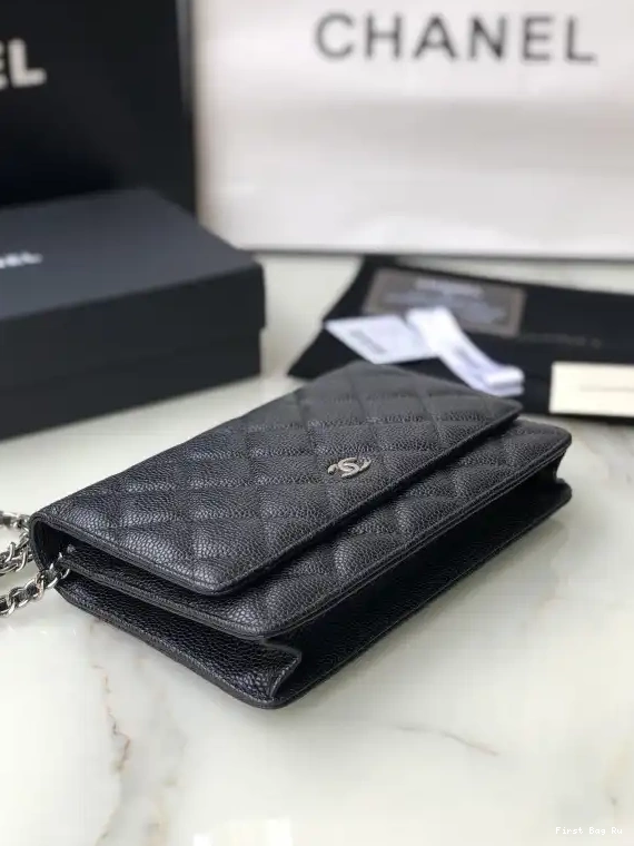 First Bag Ru CAVIAR CHAIN CHANEL WALLET 0707